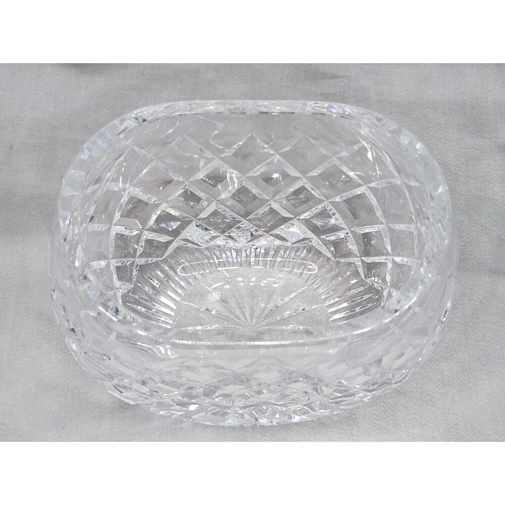 Waterford Crystal Oval Round Flower Vase 4.5" Comeragh Signed Ireland - Picture 8 of 12